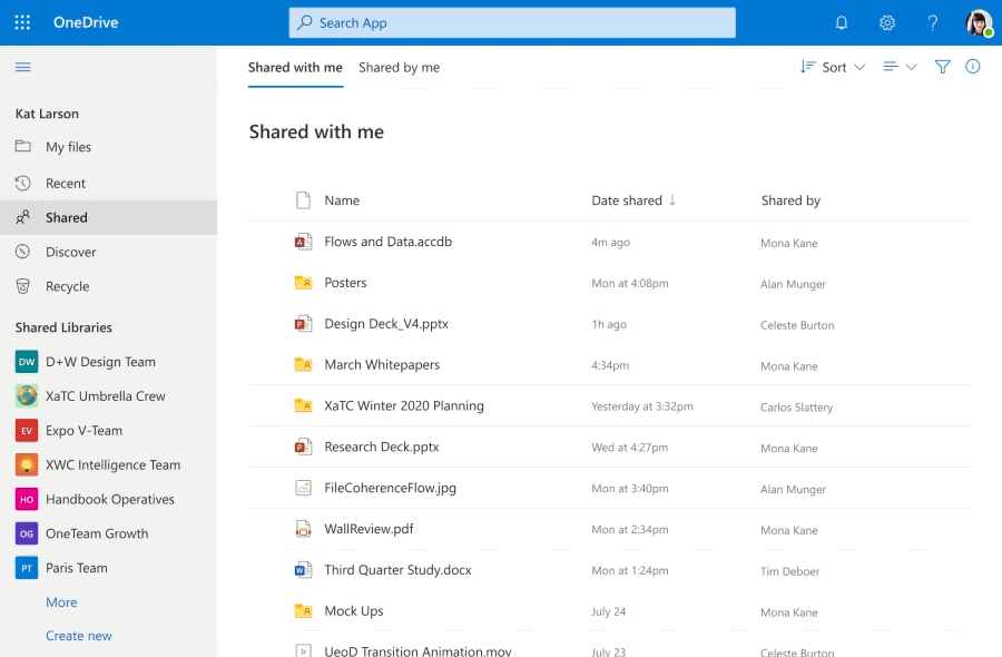 Přidání sdíleného souboru do vlastních souborů na Microsoft OneDrive.