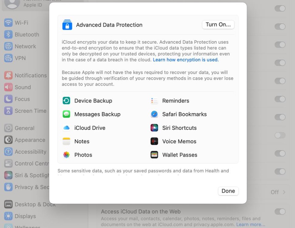 Advanced Data Protection for iCloud